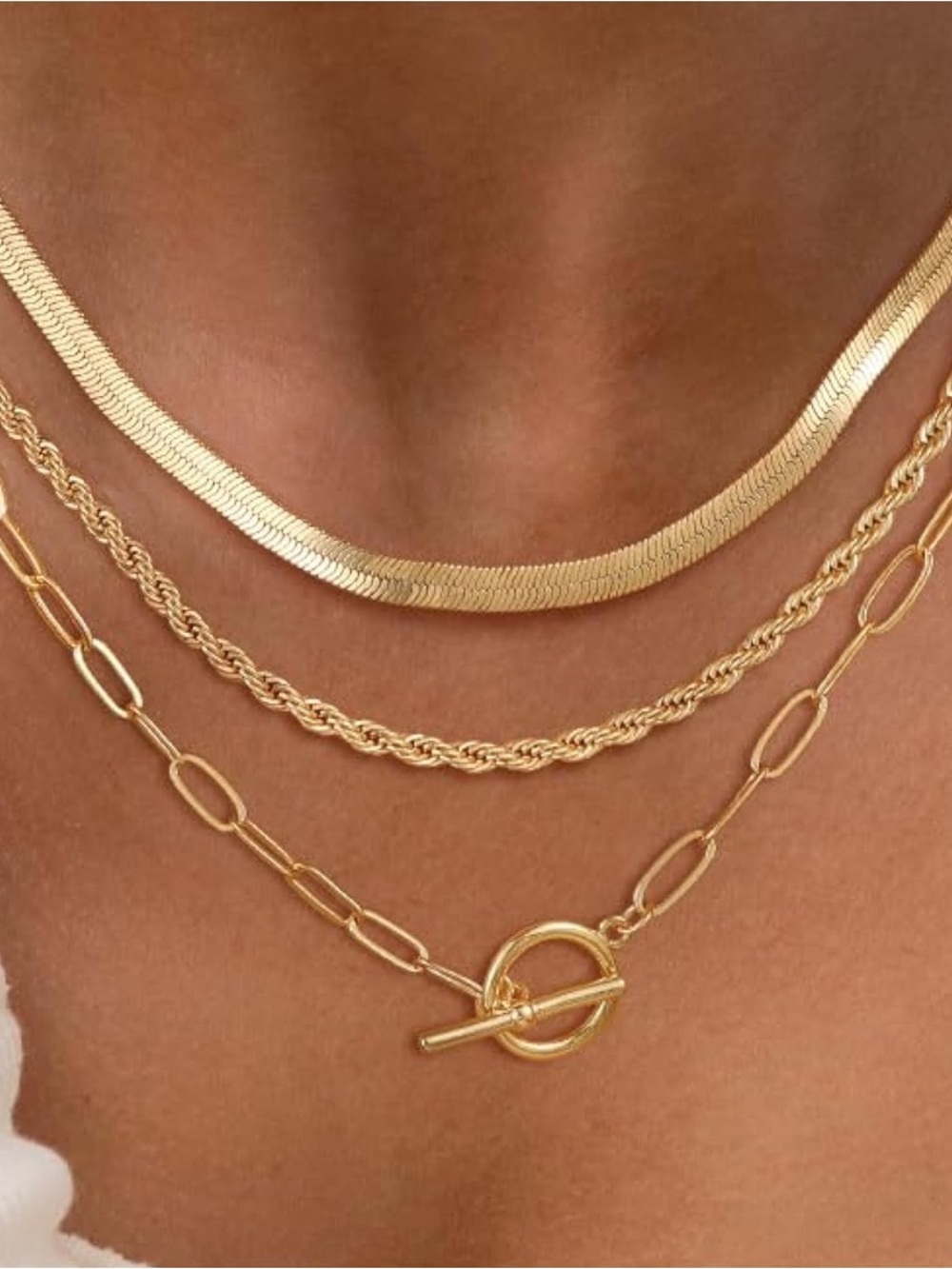 14K Gold Plated Layered Necklace Set